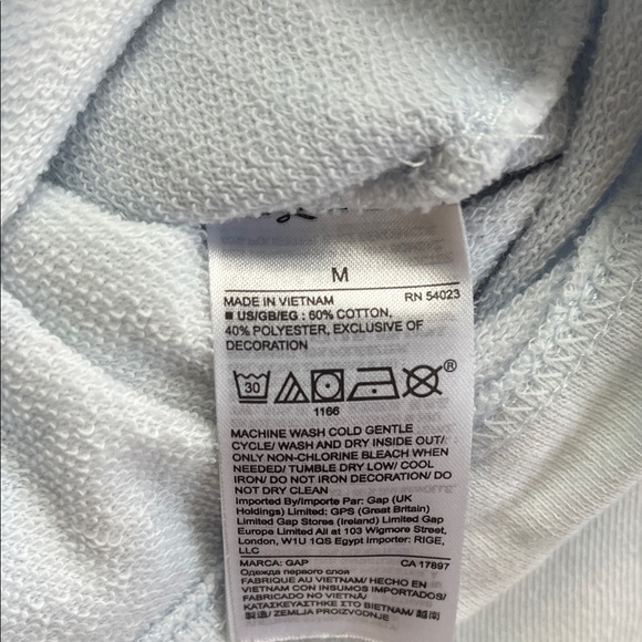 GAP Lounge Set Medium Shirt/ Small Shorts Pastel Blue & White Tie Dye Drawstring - Picture 14 of 14